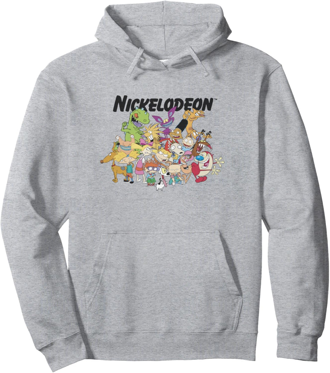 Nickelodeon Faded Character Collage Logo Pullover Hoodie