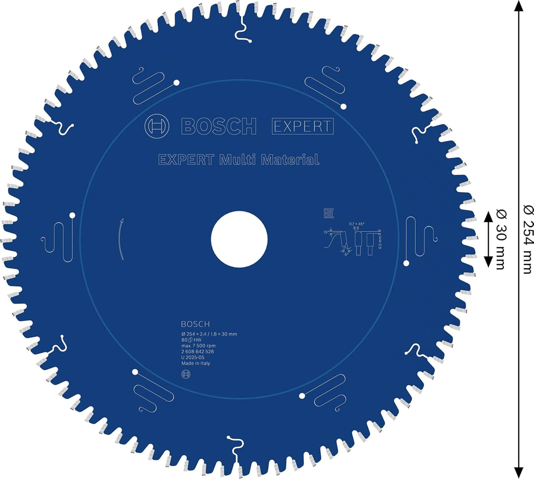 Bosch Professional 1x Kreissägeblatt Expert for Multi Material (für Multimaterial, Sägeblatt Ø 254 x