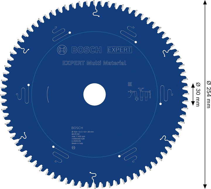 Bosch Professional 1x Kreissägeblatt Expert for Multi Material (für Multimaterial, Sägeblatt Ø 254 x
