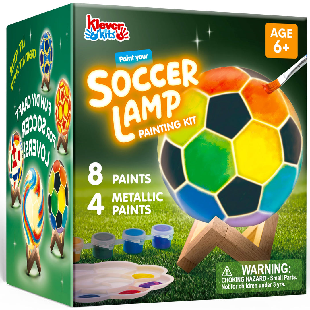 Klever Kits Basteln Fussbal Lampe Malset,DIY Lampe Malset Kreativ Set für Kinder,Bastelset Kinder ab