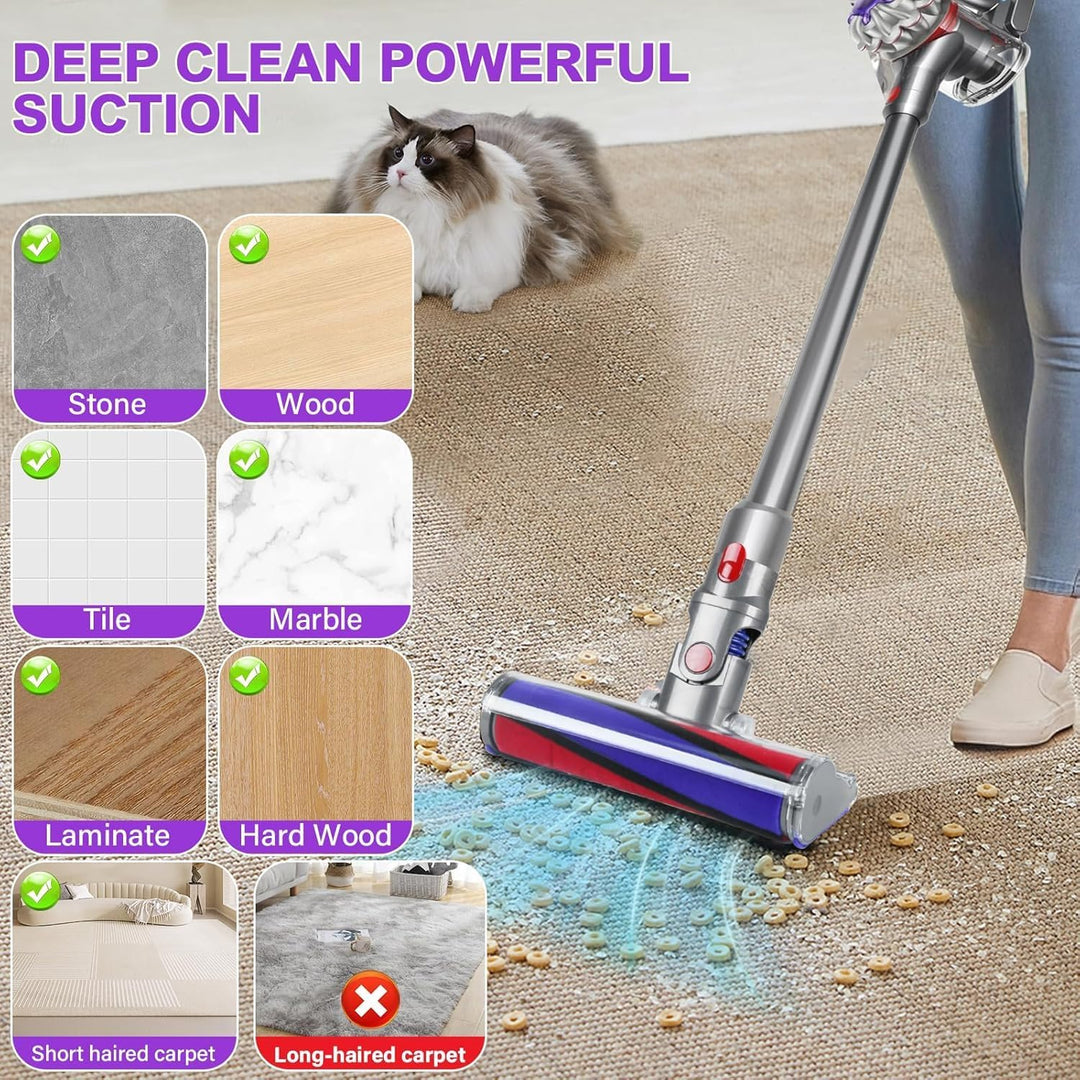 Softwalze Bodendüse Kompatibel mit Dyson V7 V8 V10 V11 V15 SV10 SV11 SV12 SV14 SV15, Elektrischer So