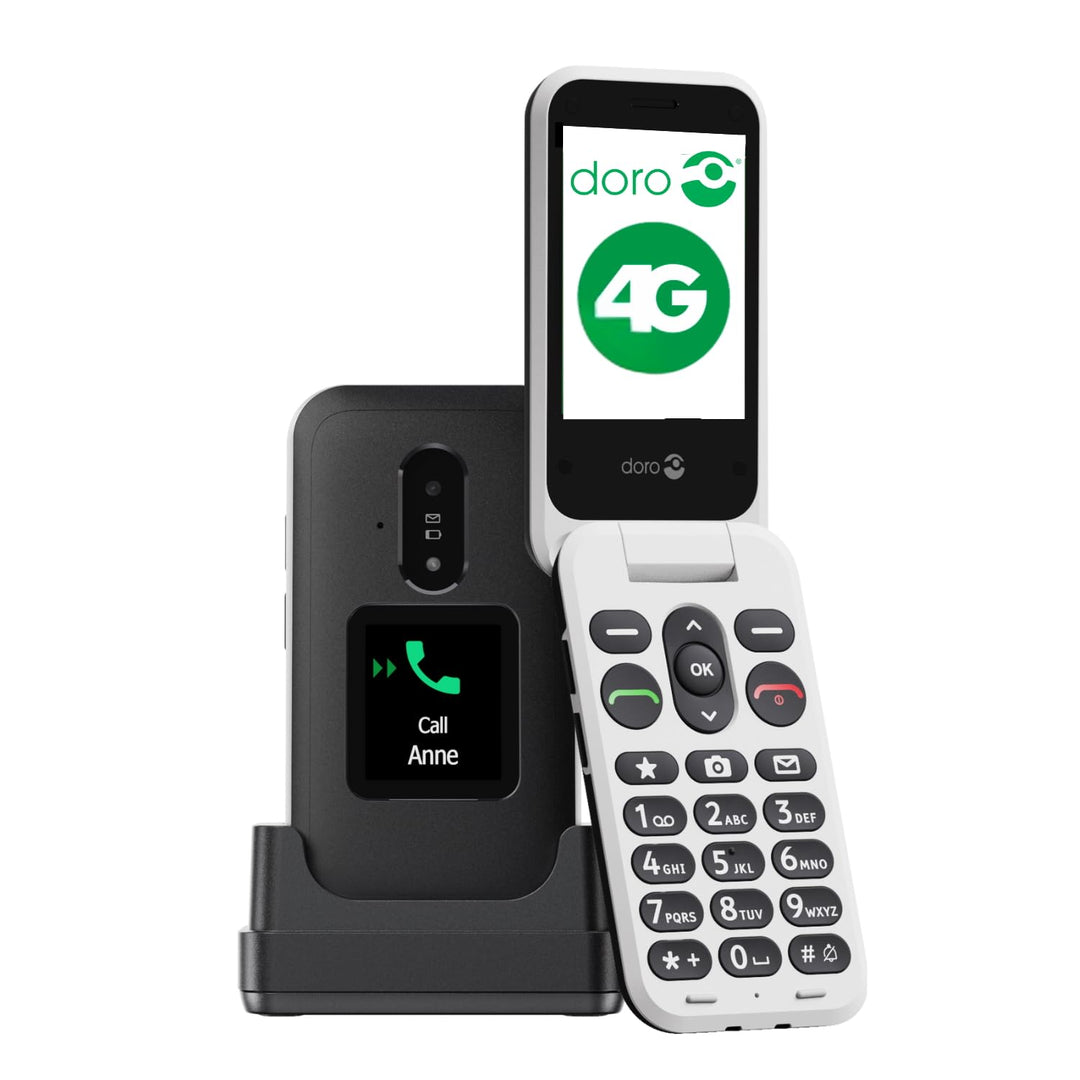 DORO Telefon – Doro Leva E30 – 4G Klapphandy für Senioren – 2,8 Zoll Display, externes Display, kont