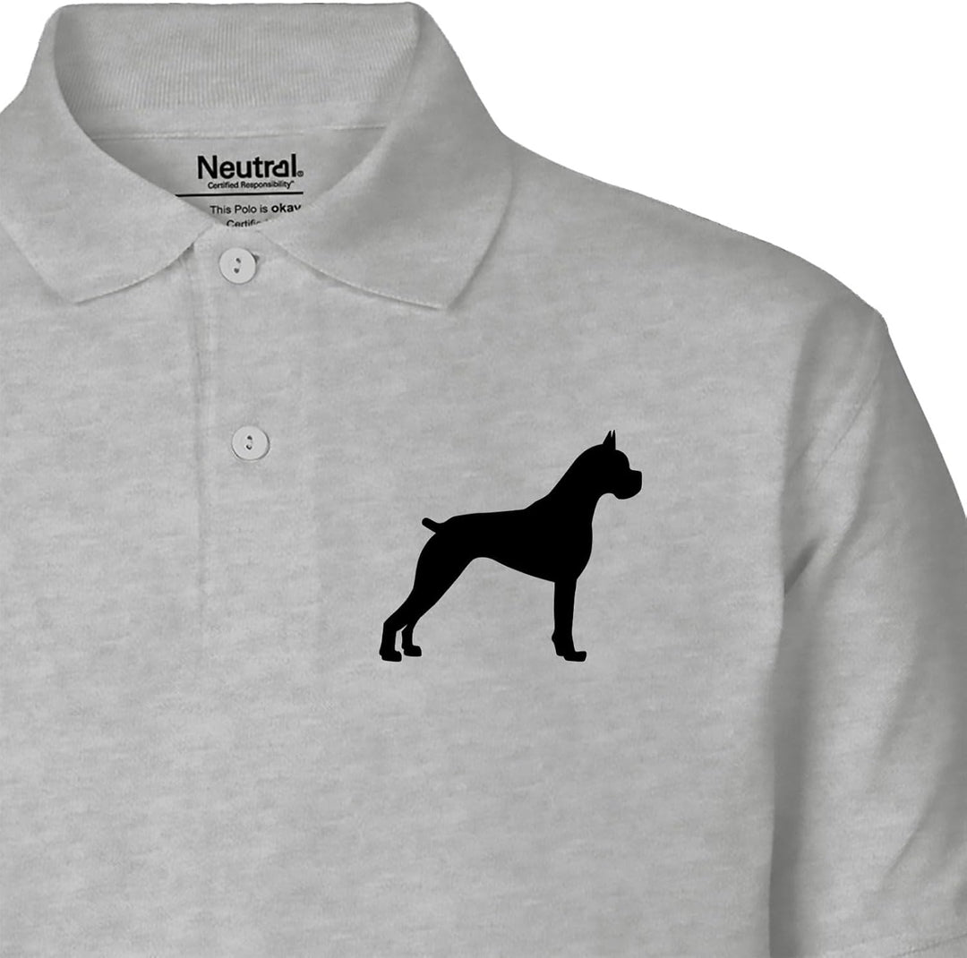 huuraa Herren Polo Shirt Deutscher Boxer Silhouette Bio Baumwolle Fairtrade Oberteil Grösse S-3XL mi