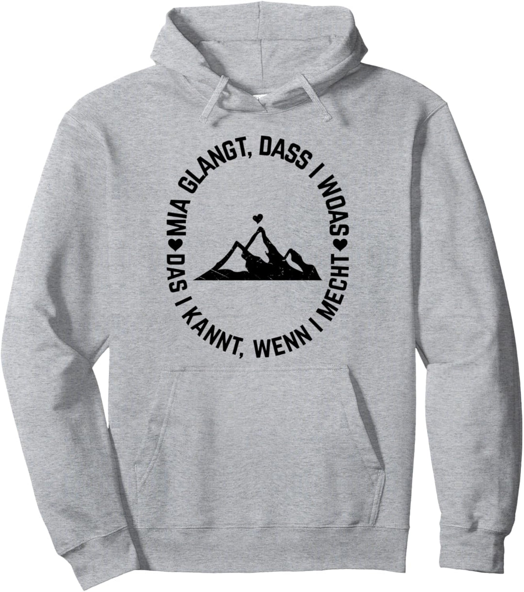 Bavarian Berg Herz Berg Wandern Bayerischer Dialekt Spruch Pullover Hoodie