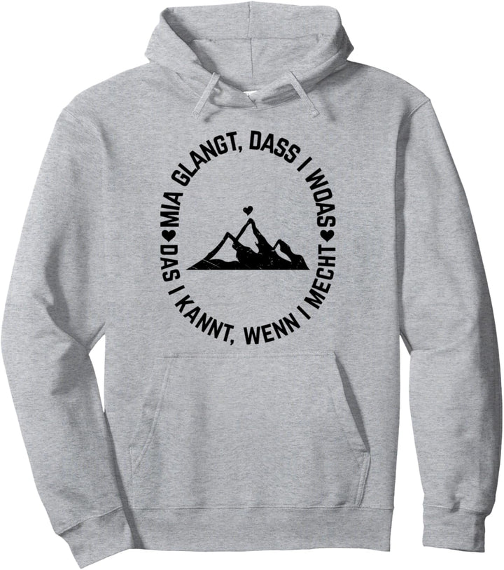 Bavarian Berg Herz Berg Wandern Bayerischer Dialekt Spruch Pullover Hoodie