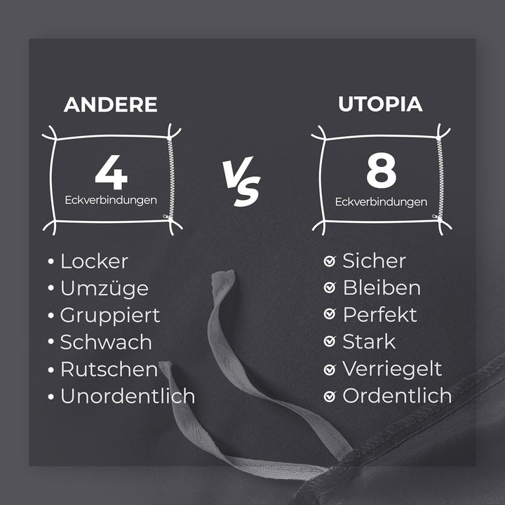 Utopia Bedding Bettwäsche 220x240 Set - Mikrofaser Bettbezug 240x220 cm + 2 Kissenbezüge 65x65 cm -