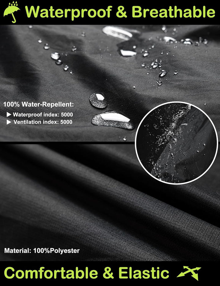 KUTOOK Fahrradhose Regenhose Wasseridicht Herren Waterproof Rating: 5000mm Atmungsaktiv mit 2 Tasche