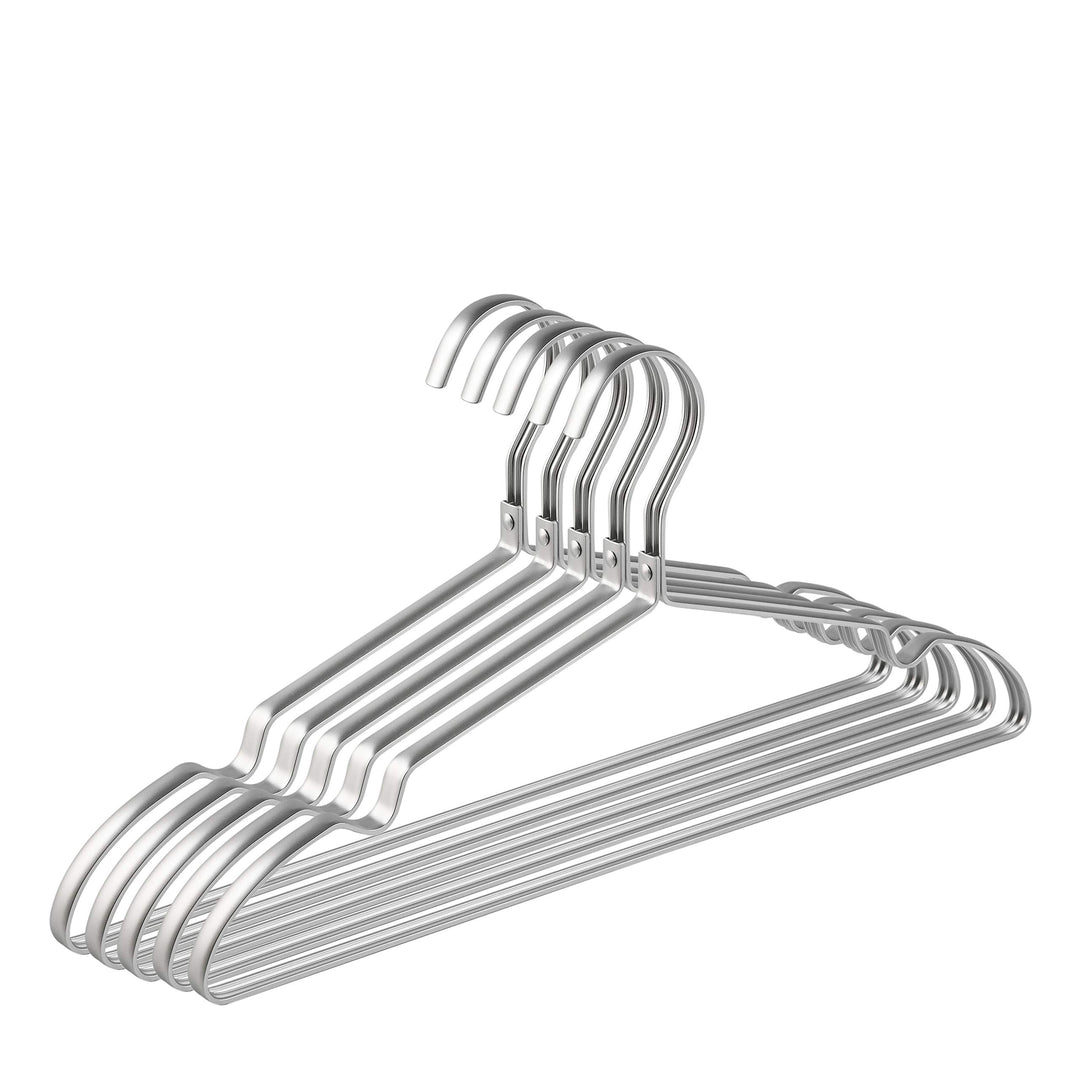 Amber Home 20 Stück 42cm Aluminum Eisen Kleiderbügel, Matt Silber Metall Kleiderbügel aus mit Rutsch
