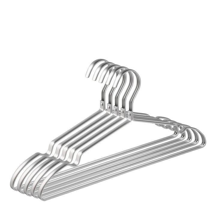 Amber Home 20 Stück 42cm Aluminum Eisen Kleiderbügel, Matt Silber Metall Kleiderbügel aus mit Rutsch