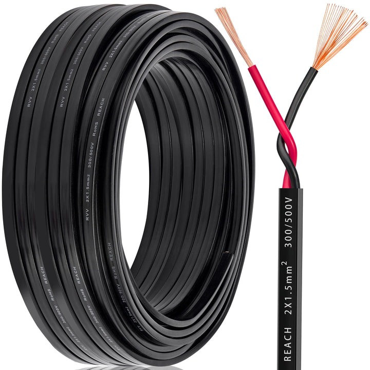 DARKGUARD 2 Adriges Anhängerkabel - 2x1.5mm² Kupfer Kabel für Anhänger 2 Polig 12V/24V - Anhänger Ve
