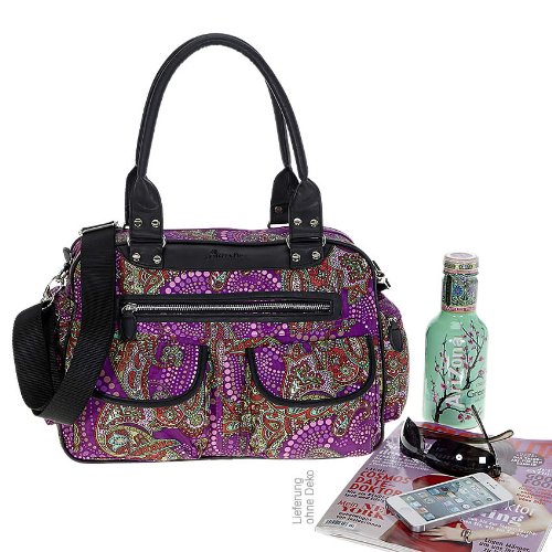 6 TEILE Set: ALESSANDRO Wickeltasche FLEUR Babywickeltasche + Wickelmatte + Windeltasche + Wäschesac