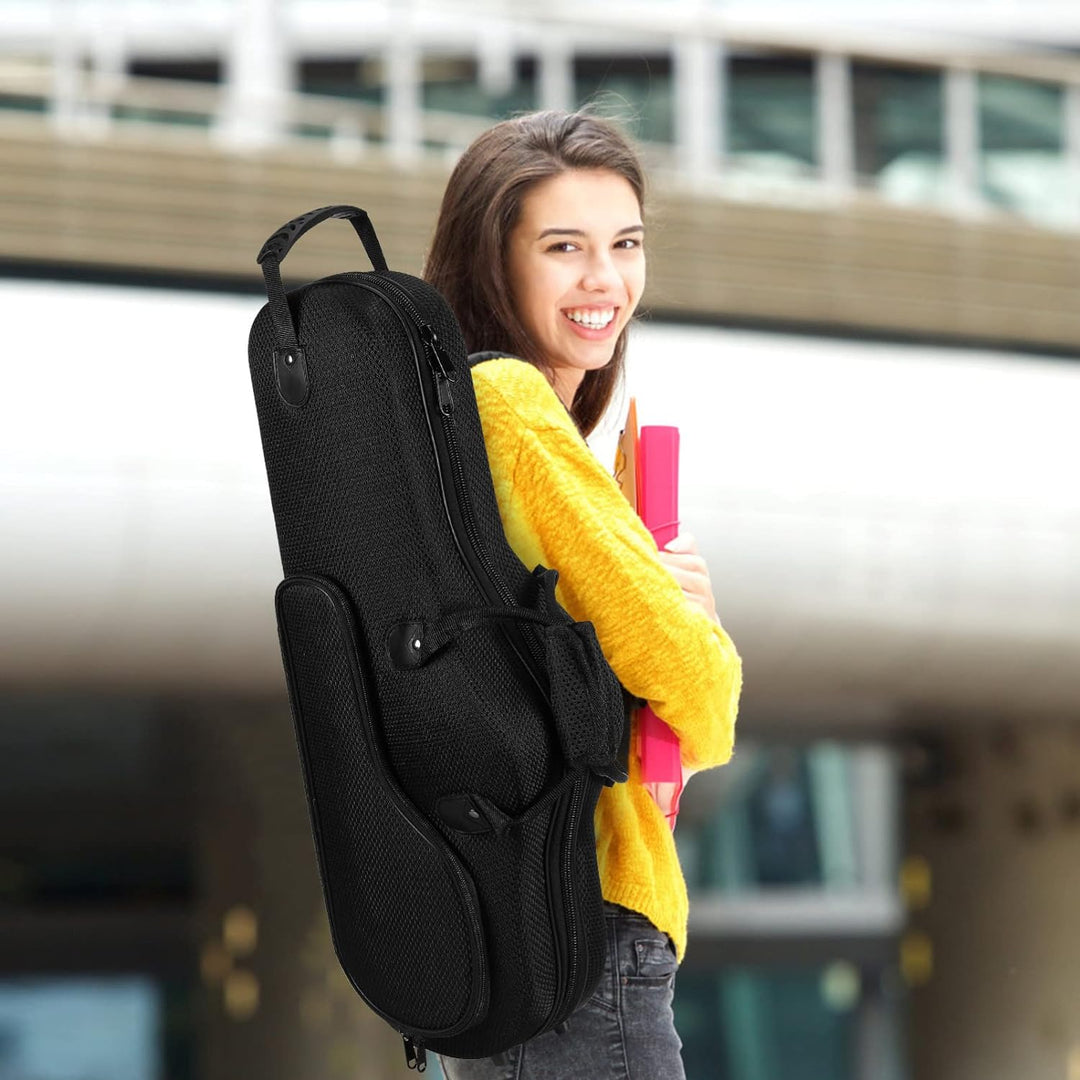 Vaguelly Alt Saxophon Koffer, Oxford Wasserdicht Altsaxophon Leichtkoffer Gigbag Rucksack mit Polste