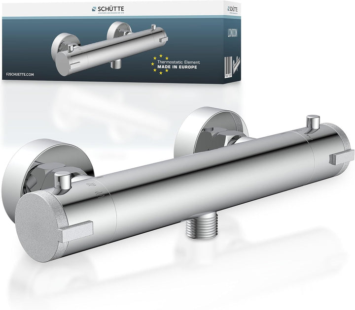 SCHÜTTE 52465 LONDON Thermostat Duscharmatur, Brausethermostat Brausearmatur, Mischbatterie mit Verb