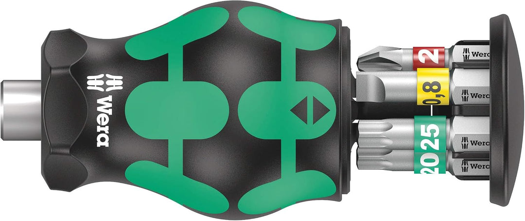 Wera 05008873001 Kraftform Kompakt Stubby 1 Schraubendreher mit Bit Magazin, 6-teilig & 05033404001