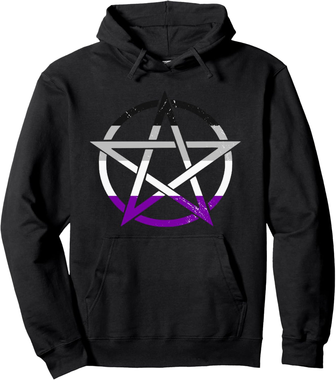 Ace Pentagramm Gothic Asexual Pride Wicca Witchcraft Pullover Hoodie