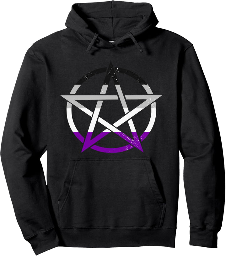 Ace Pentagramm Gothic Asexual Pride Wicca Witchcraft Pullover Hoodie