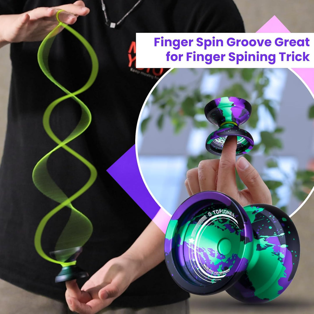 MAGICYOYO Reaktionsfähiges JoJo für Kinder, Pro JoJo V12 Finger Spin Yoyo für Tricks, Unreaktionsfäh