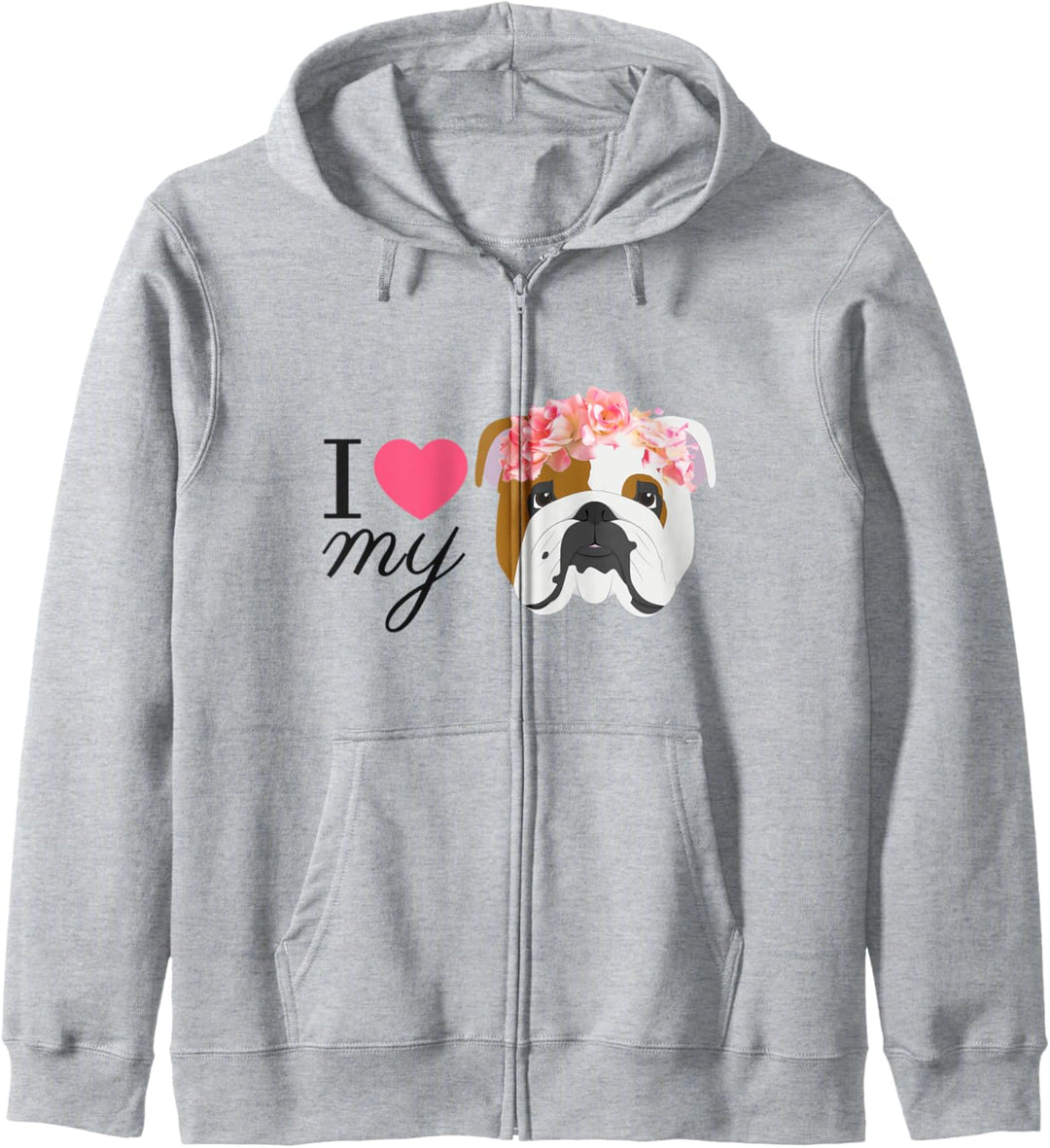 Ich liebe meine englische Bulldogge Kapuzenjacke