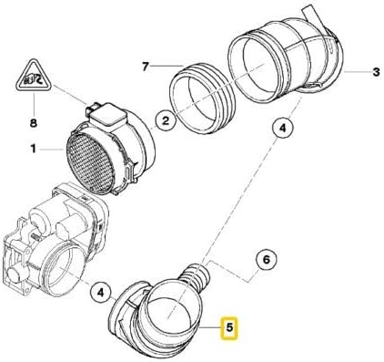 BMW 7514867 Original E85 Z4 M54 3.0I Gummi-Lufteinlass-Krümmer-Klapprohr