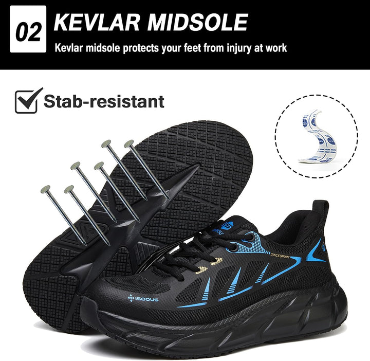 ISOOUS Arbeitsschuhe Herren Sicherheitsschuhe Damen Stahlkappenschuhe | Schutzschuhe mit Stahlkappe,