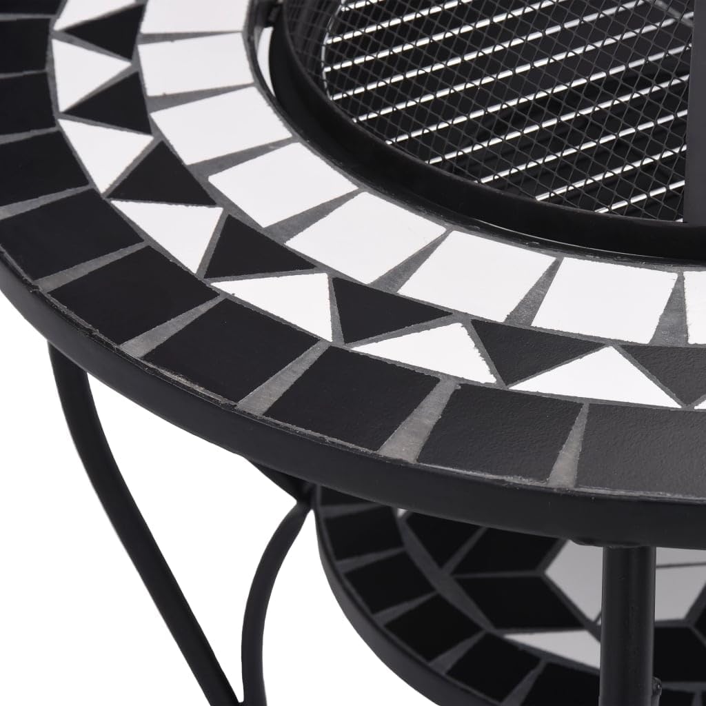 vidaXL Feuerschale Mosaik Feuerstelle Grill Gartenfeuer Feuerkorb Terrassenofen Grillfeuer Garten Te