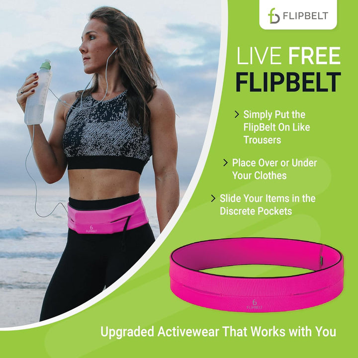 FlipBelt Classic - Gürtel mit Mehreren Taschen, Unisex XL Hot Pink, XL Hot Pink