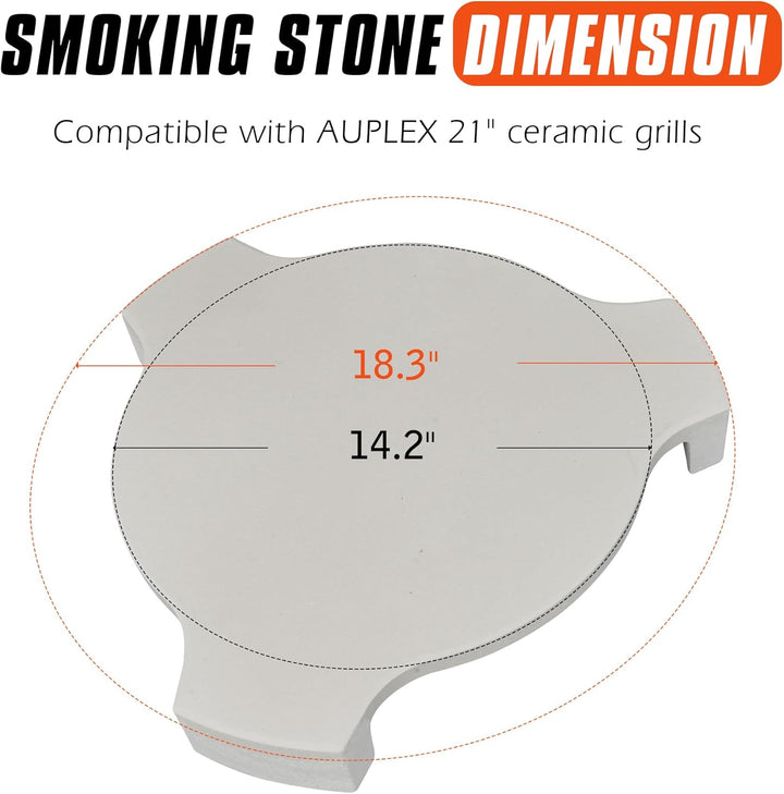 18.3'' Pizzastein & Heat Deflector für Kamado Zubehör – Extra Dicker Keramik Conveggtor mit 3 Beinen