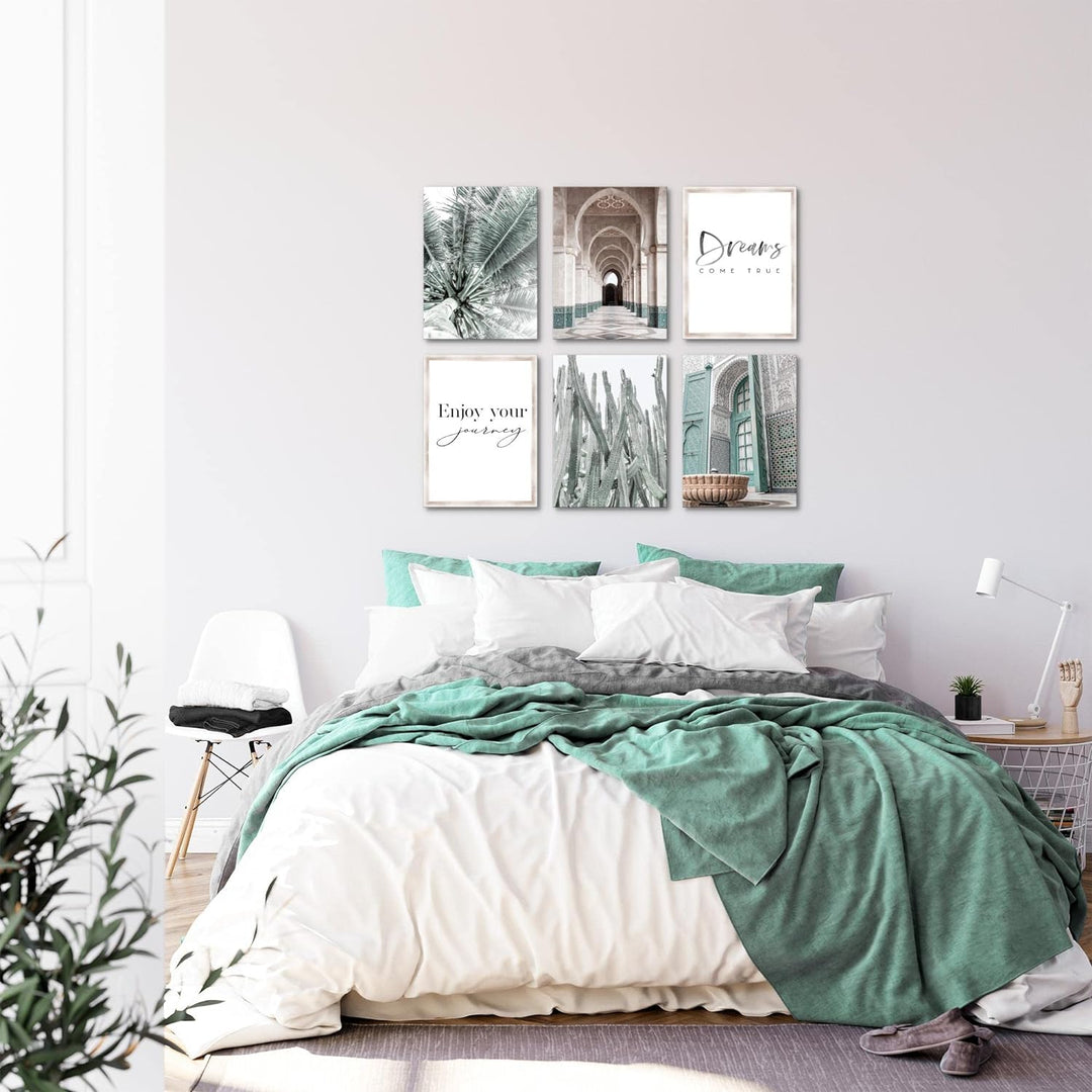 Novart Set Wandbilder - KEIN EXTRA RAMEN BENÖTIGT - Wohnzimmer Schlafzimmer - Bilder Modern Arabisch