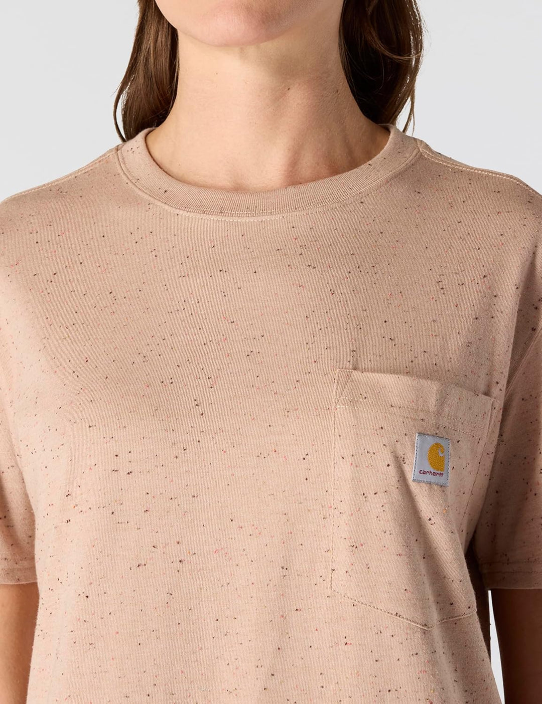 Carhartt Bekleidung Logo T-Shirt grün XS Helles Taupe Nep, XS Helles Taupe Nep