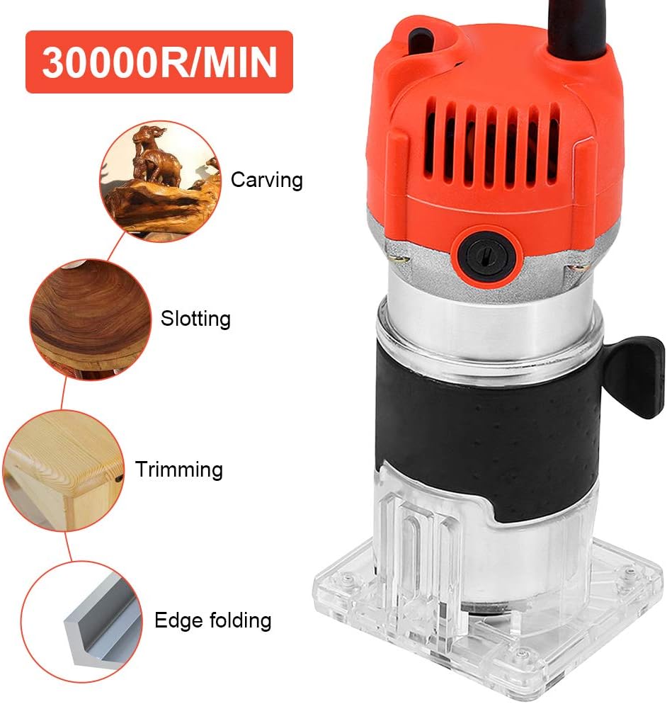 Cocoarm Elektrische Kantenfräse, 220V Holzbearbeitungswerkzeug, Handschneider für Tischler, Schreine