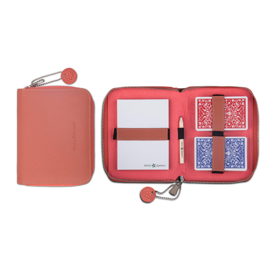 Melia Games Spielkarten Set Deluxe - Premium Karten-Etui aus feinstem Leder - komplettes Set inklusi