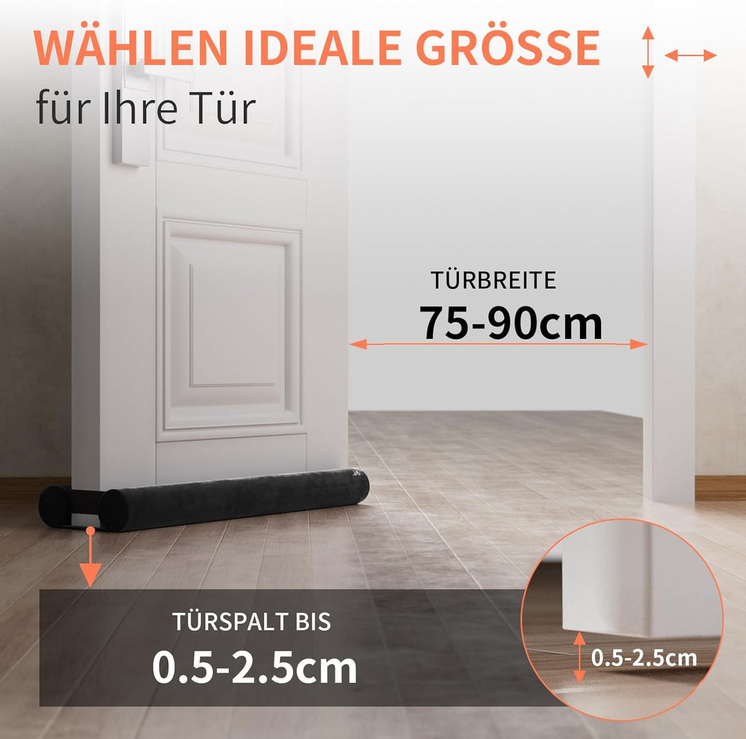 Zugluftstopper für Türen 60-100CM Türdichtung Unten Ohne Kleben Rückstandlos Tür Luftzugstopper - En