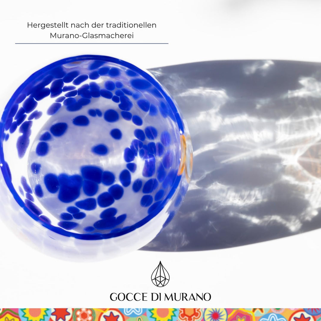 Gocce di Murano Wassergläser, hergestellt nach der Tradition der Murano-Handwerker, mundgeblasenes u