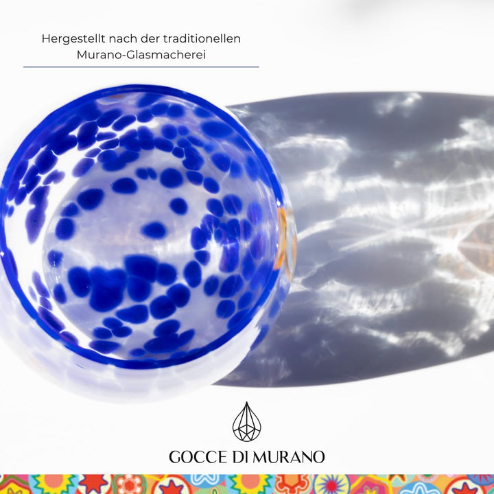 Gocce di Murano Wassergläser, hergestellt nach der Tradition der Murano-Handwerker, mundgeblasenes u