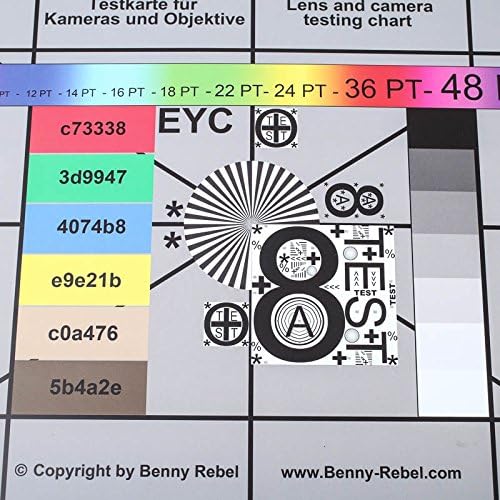 Enjoyyourcamera 9er-Set Testkarte für Kameras und Objektive