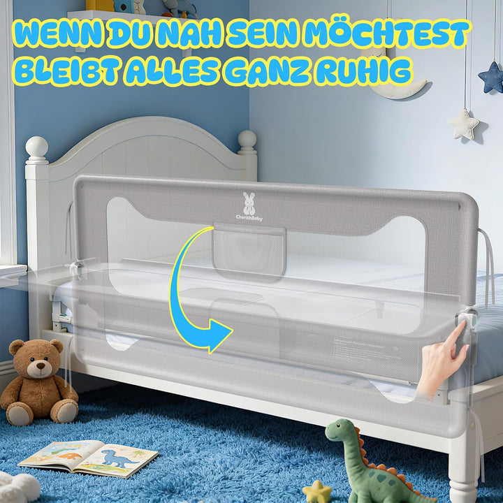 Soontrans Rausfallschutz Bett, Sanfter Halt für Wachsende Kinder &amp; Familienbett, Klappbar &amp; Höhenver