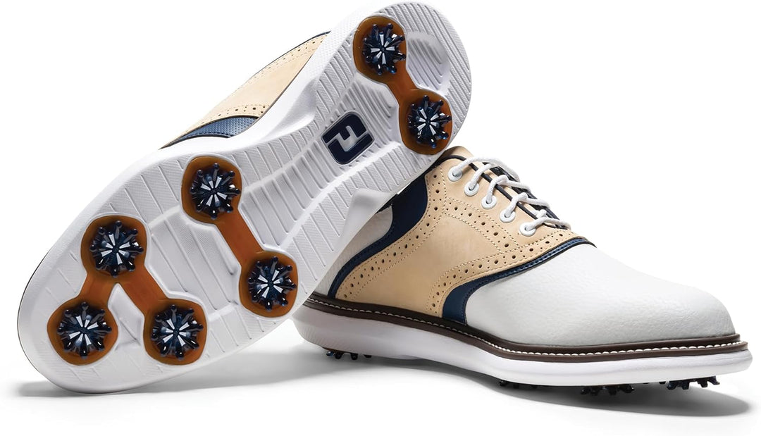 FootJoy Herren Traditionen Vorherige Saison Stil Golfschuh 41 EU Weiss Khaki Peacoat, 41 EU Wei&#xDF