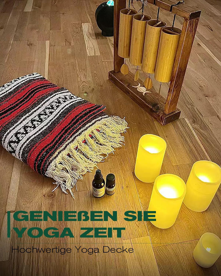 Kiuwxduy Mexikanische Manuell Strickdecke Decke，Sofa üBerwurf Meditations Yogamatte，Boho Outdoor Cam
