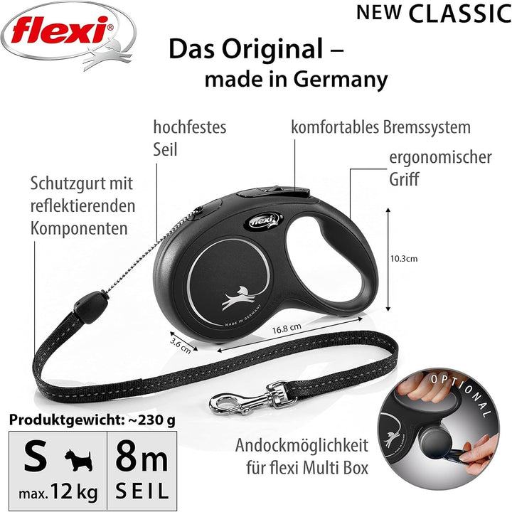 FLEXI KLASSISCHES CORDON LANG S (SCHWARZ 8 METROS 12 KG) schwarz S 8 m, schwarz S 8 m