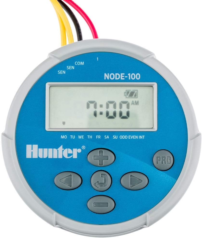 Hunter Industries NODE100 NODE-100 Sprinkler Batteriesteuerung mit Magnetspule, klein, blau, Mit Mag