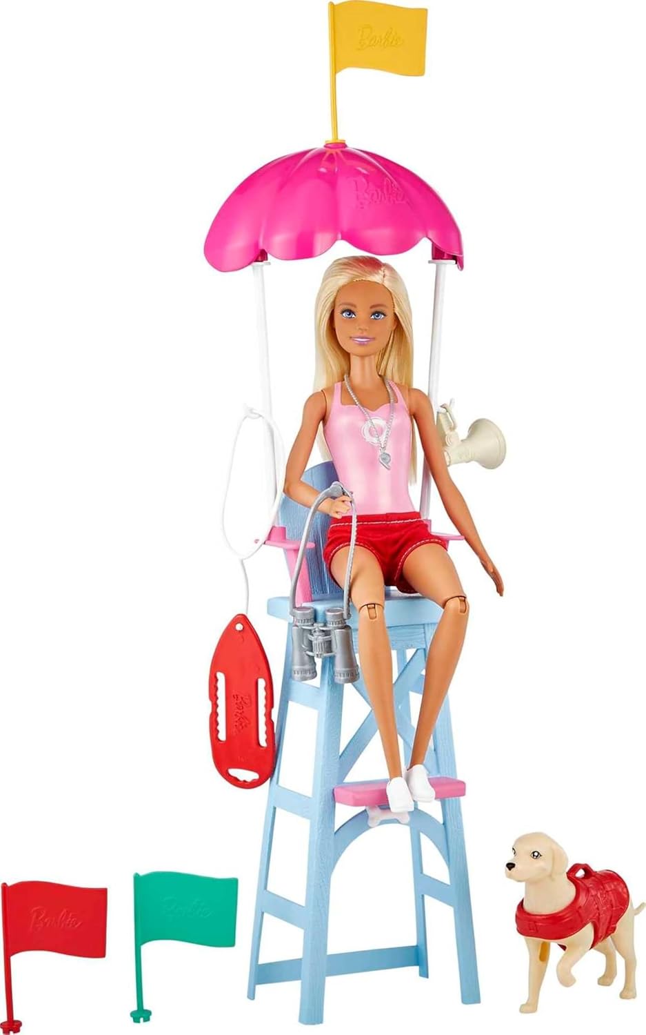 Barbie GTX69 - Rettungsschwimmerin-Spielset mit blonder Puppe und Zubehör, tolles Geschenk für Kinde