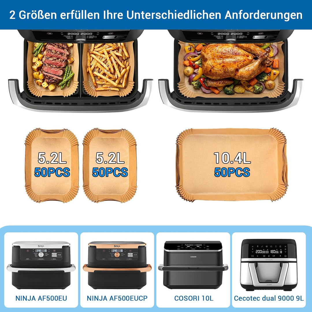 Airfryer Zubehör für Ninja Foodi FlexDrawer Dual Zone AF500EU 10.4L, Grillrost #304 Edelstahl, Backp