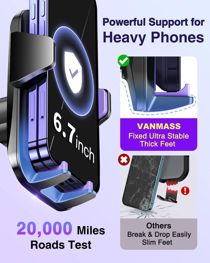 VANMASS Handyhalterung Auto Lüftung Elegantes violett Handy Halterung Auto 4 in 1 Handyhalter Auto S