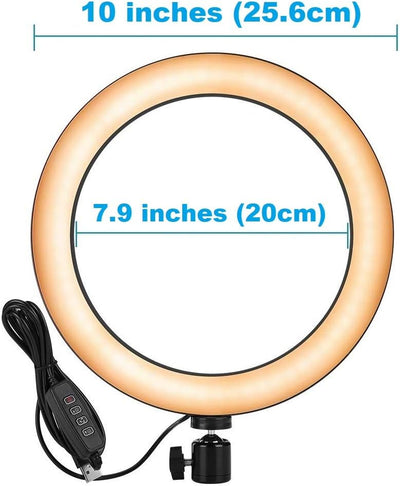 Webcam Selfie Licht Halterung, 26 cm Ringlicht mit Webcam Tisch-Halter und magnetischer Halter, komp