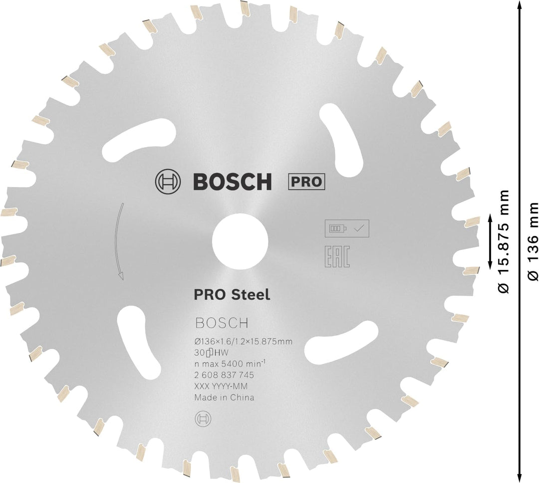 Bosch Accessories Bosch Professional 1x Kreissägeblatt Standard for Steel (Stahl, Sägeblatt Ø 136 x