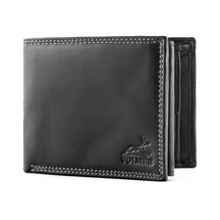Fa.Volmer ® Leder Geldbörse Herren mit RFID-Schutz - weiches, unempfindliches Nappaleder, extra-stab