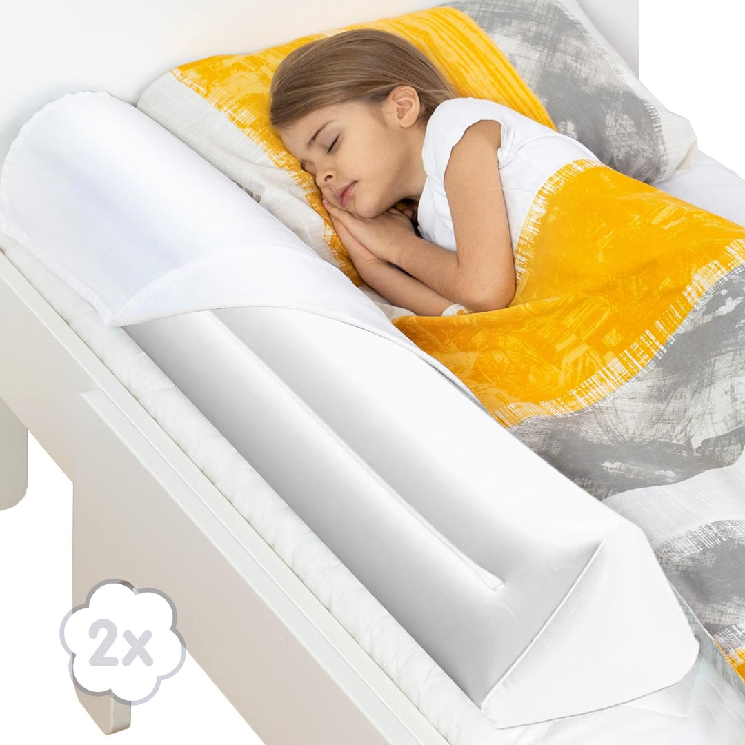 Aufblasbarer Rausfallschutz Bett Reise 1.2M, 2er Set, Aufblasbares Sicherheitsgeländer für Kinderbet