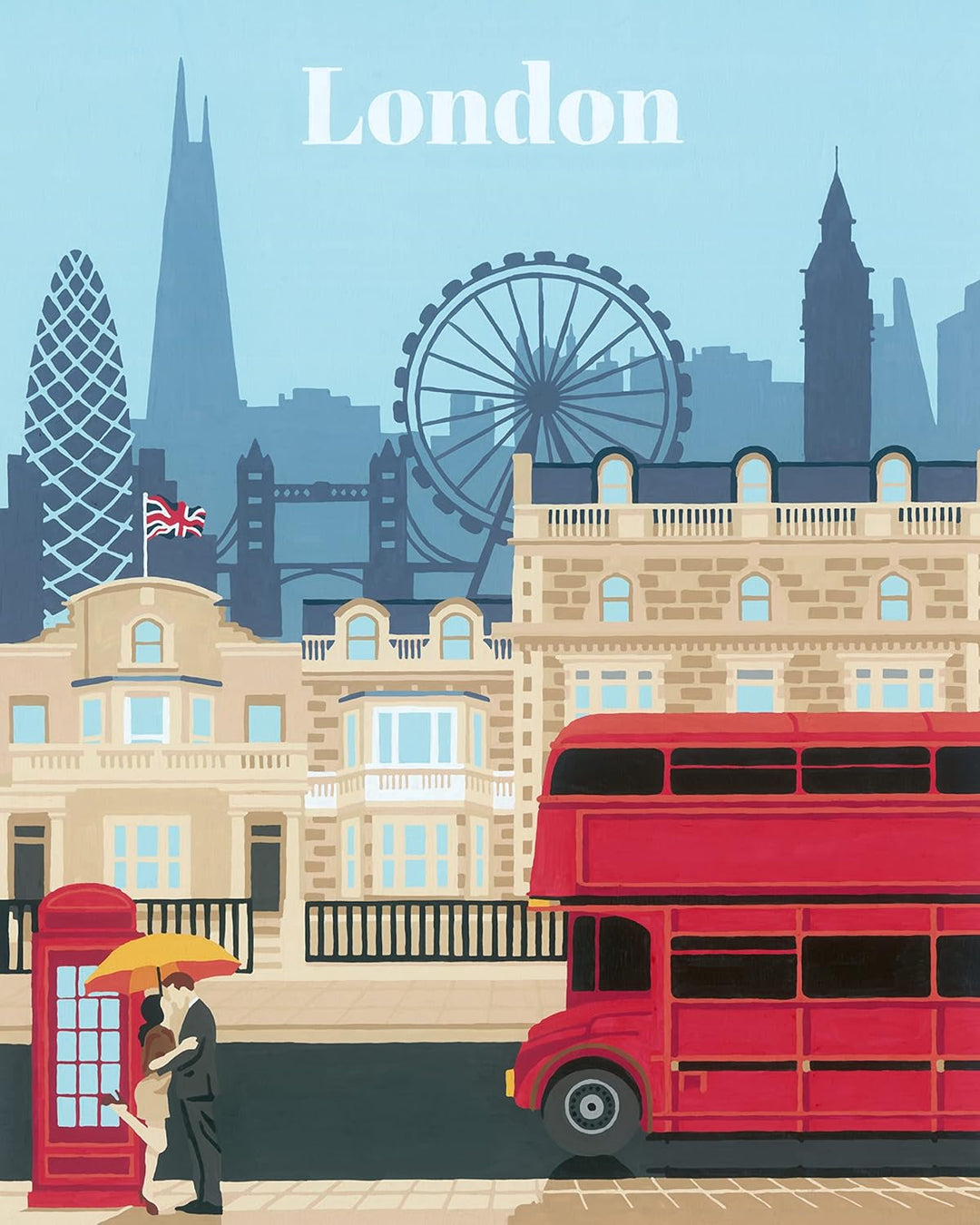 Ravensburger CreArt 23525 - Farbenfrohes London - Malen nach Zahlen Erwachsene, DIY Malset mit Pinse