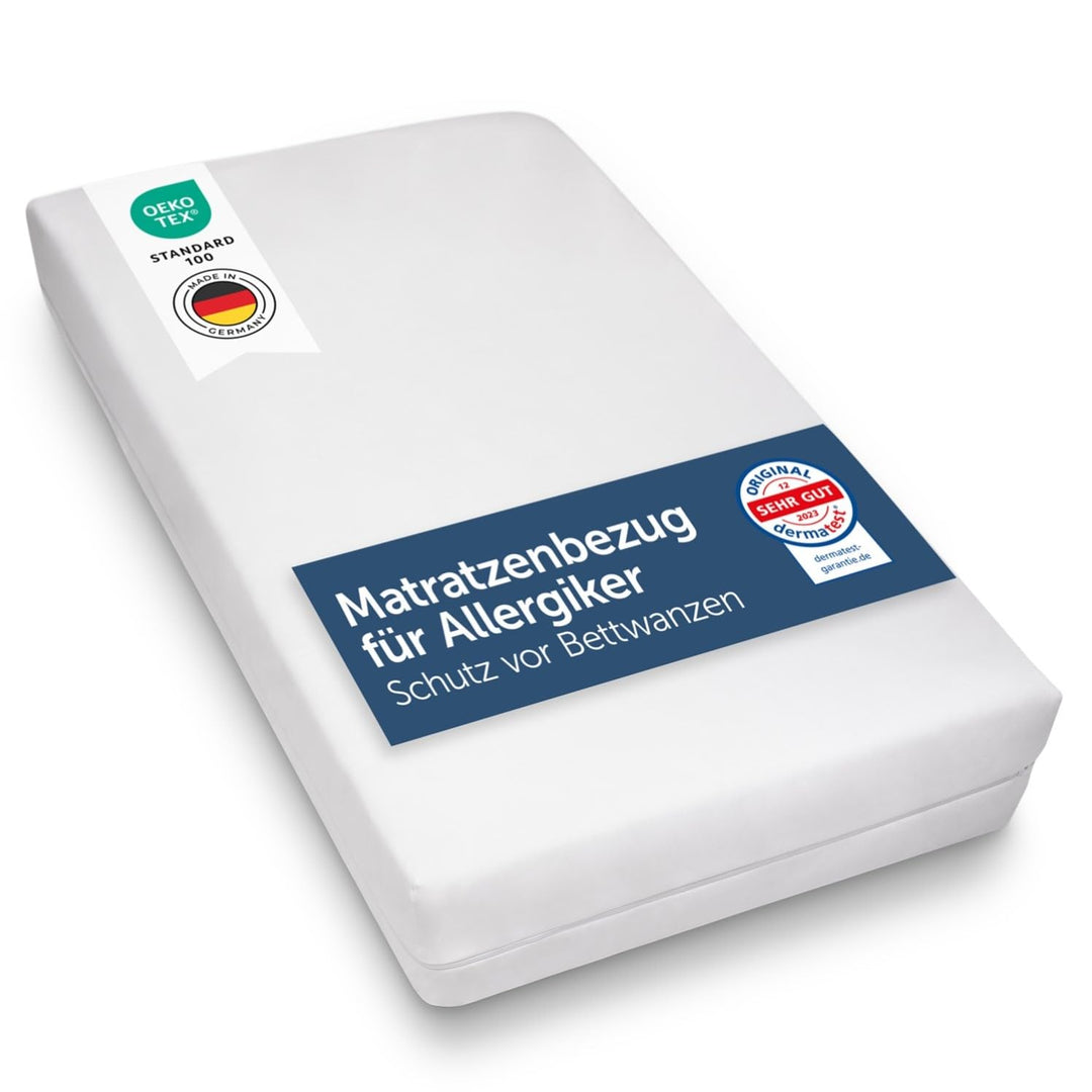 Blumtal 2er Set Matratzenbezug für Allergiker 90x220x20 cm Topper Bezug - Milbenbezug, Matratzenschu