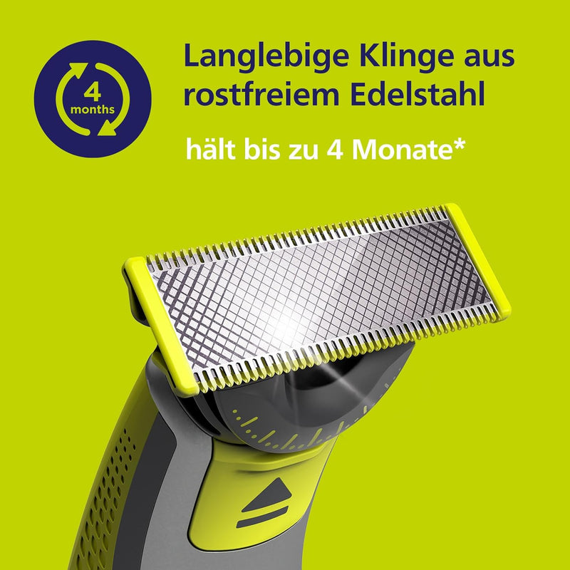 Philips OneBlade 360 Ersatzklinge für OneBlade Elektrorasierer und Langhaarschneider, mit einstellba